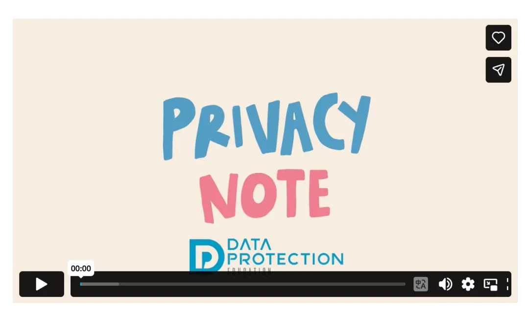 以视频动画呈现的儿童友好隐私说明示例(dataprotection.education)
