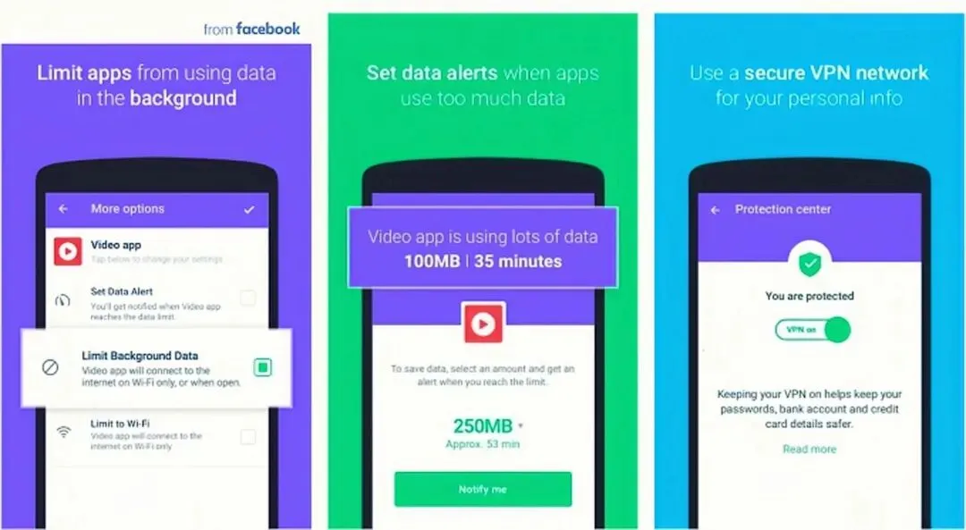 Onavo Protect 在应用商店的宣传页,以"安全 VPN""保护个人信息"为卖点